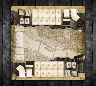 36x36 Double-Sided Playmat - Arkham Massachusetts 2 Player & Solo 2-Handed