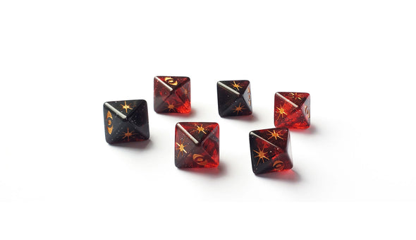 6 red-black Star Wars Attack D8 Dice