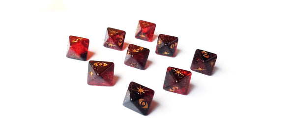 9 red-black Star Wars Attack D8 Dice