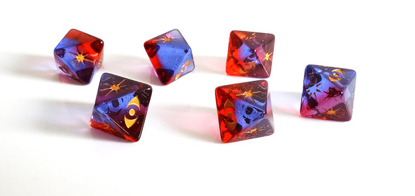 6 red-blue Star Wars Attack D8 Dice