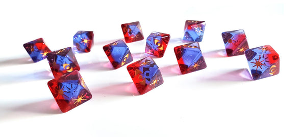 12 red-blue Star Wars Attack D8 Dice