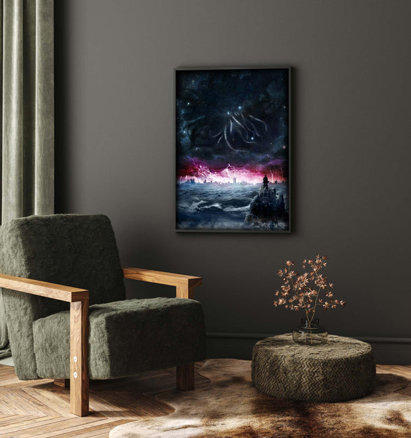 Azathoth Awakening Poster: Lovecraftian Mythos Giclée Print