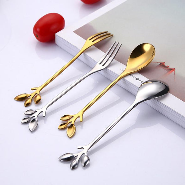 Stainless Steel Creative Nature Spoon/Fork